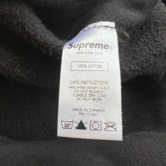 Supreme Micro Logo Black Hooded Sweatshirt - Picture 9 of 14